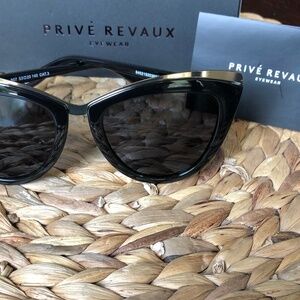 PRIVE REVAUX THE JULIET BLACK SUNGLASSES NEW